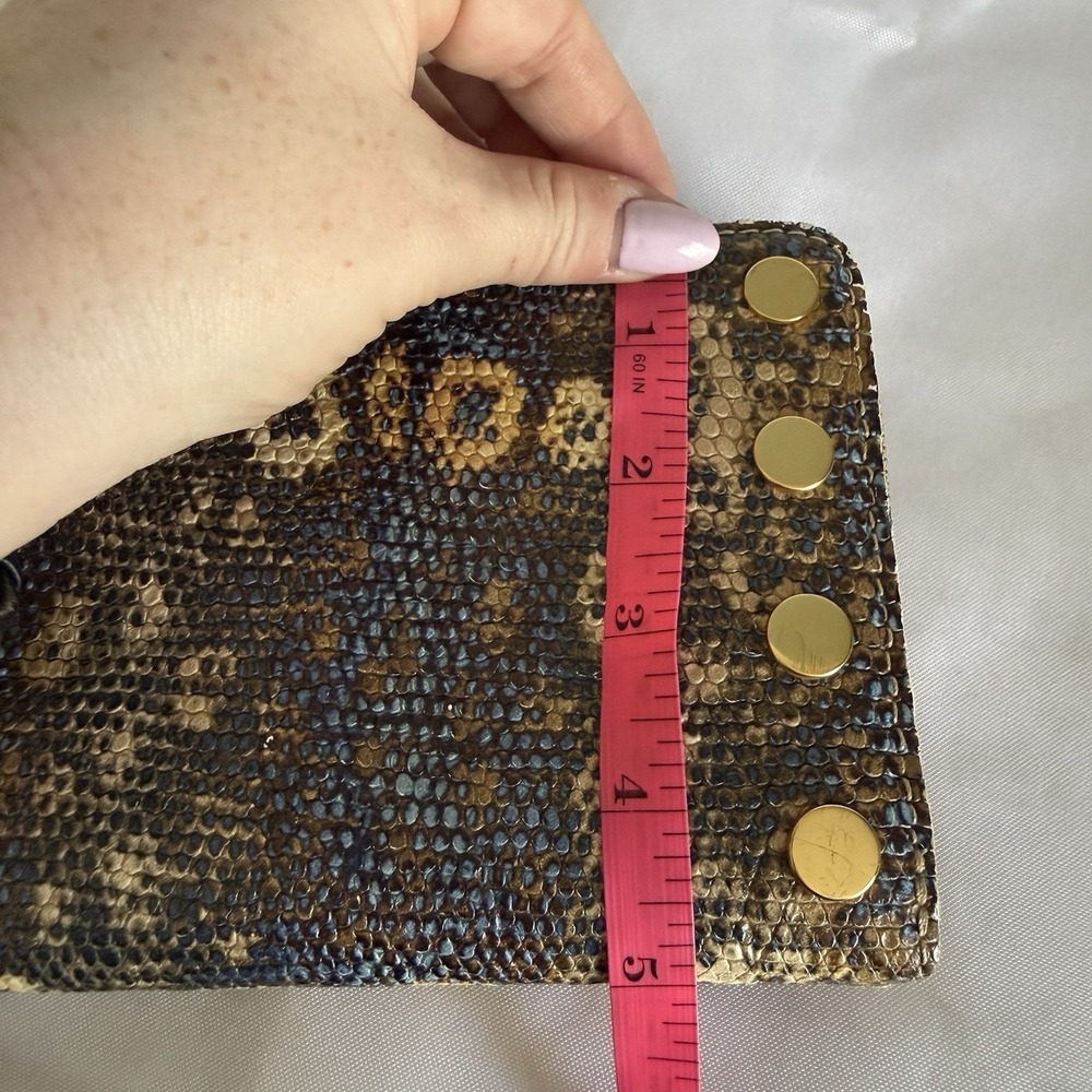 Hammitt Snake Print Rectangle Chain Wristlet Wallet Clutch Card Holder Bag Purse - Picture 14 of 16